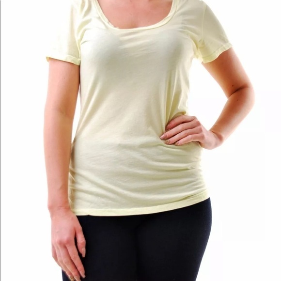 Sundry LOT Pink Heart Pop Peach & Pale Yellow Scoop Neck Modal Tee Size 1 Small - Picture 5 of 16